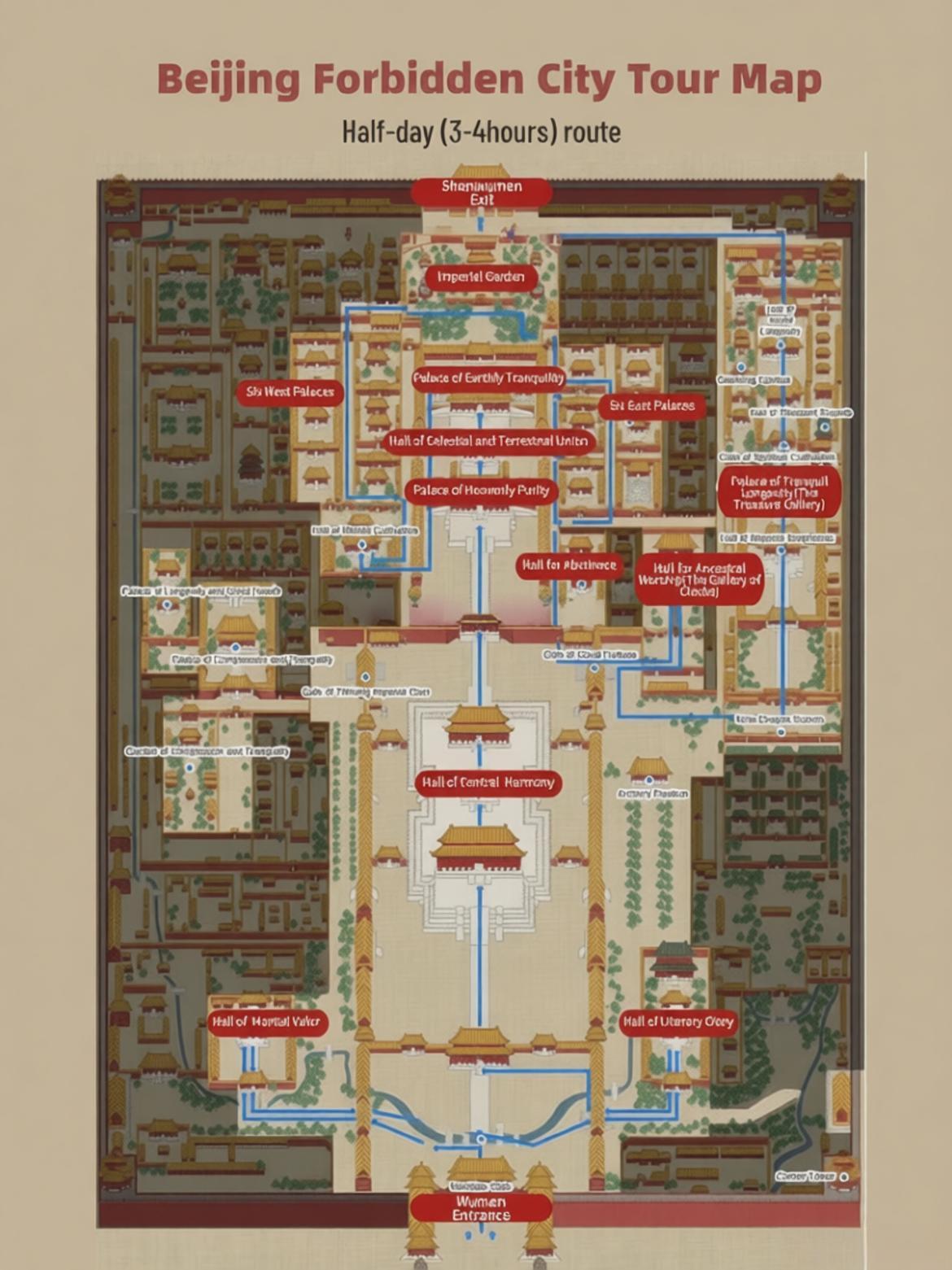 Forbidden City Tour Map